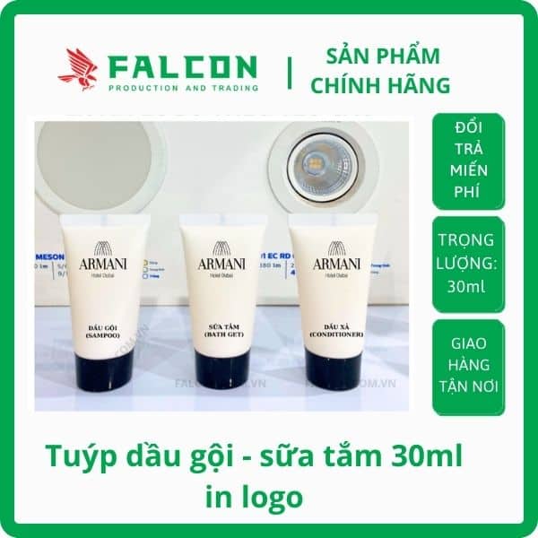 Tuýp dầu gội sữa tắm 30ml in logo theo yêu cầu