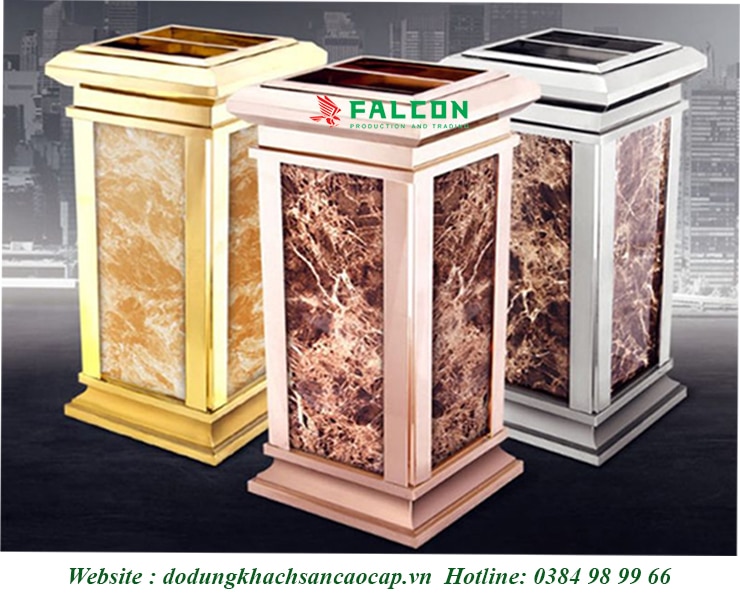 Thùng rác đá hoa cương thiết kế sang trọng, đẹp mắt, hiện đại