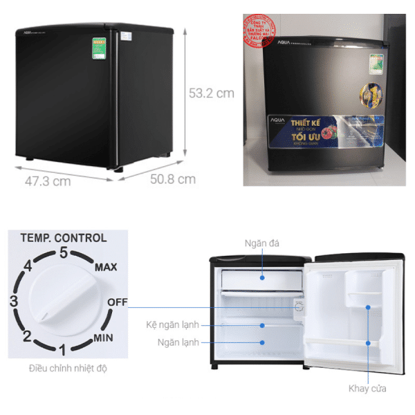 Núm điều chỉnh nhiệt độ của tủ lạnh AQUA 50 lít