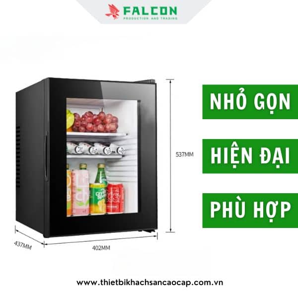 Tủ lạnh mini cánh kính - Thiết kế nhỏ gọn phù hợp với không gian lưu trú